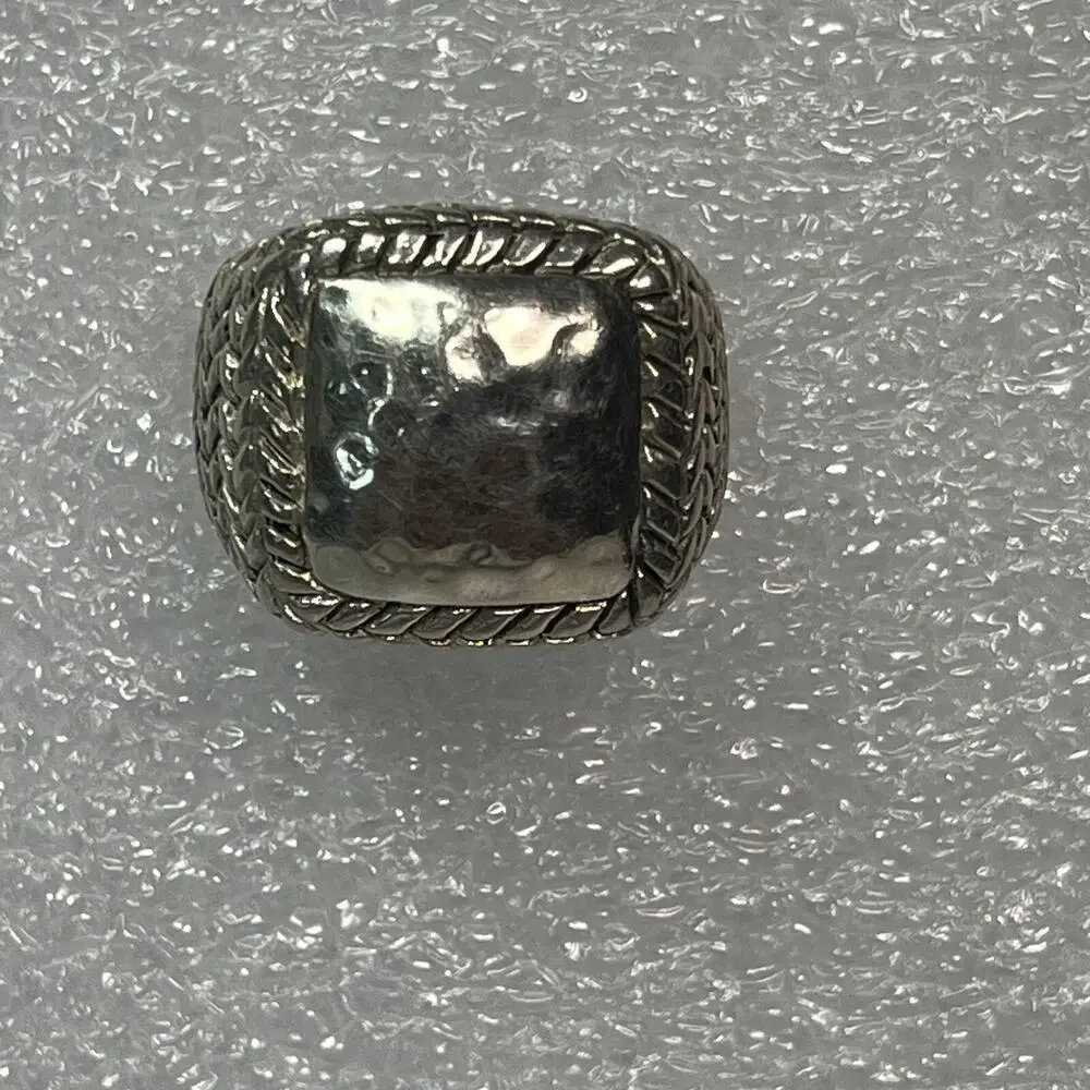 vintage silpada sterling silver 925 Square Dome No Stone Ring Wheat Size 6 - 6,5